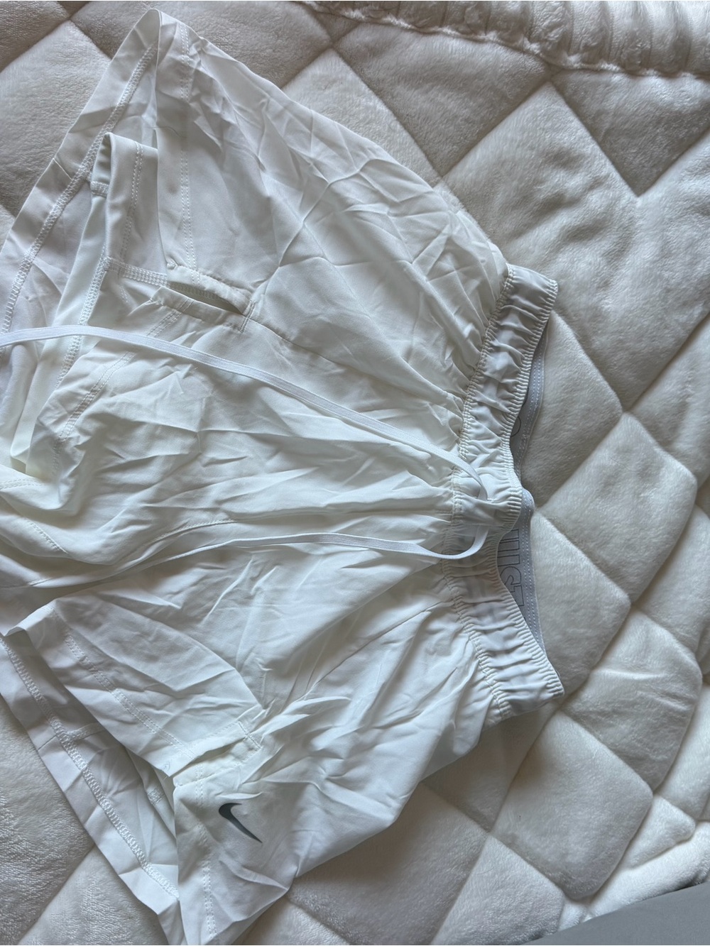 Nike White Women's Athletic Running Shorts with Drawstring